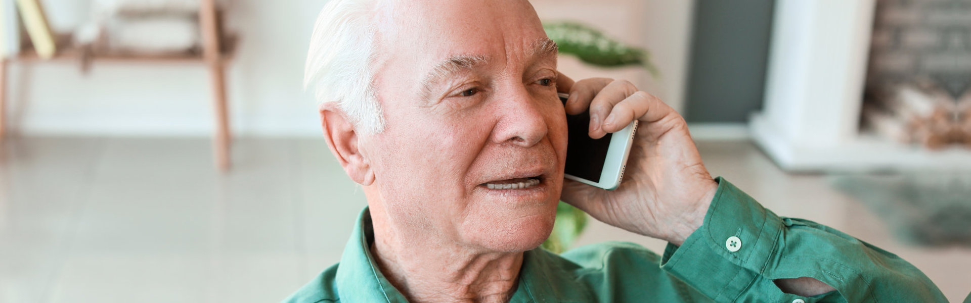 elderly man calling
